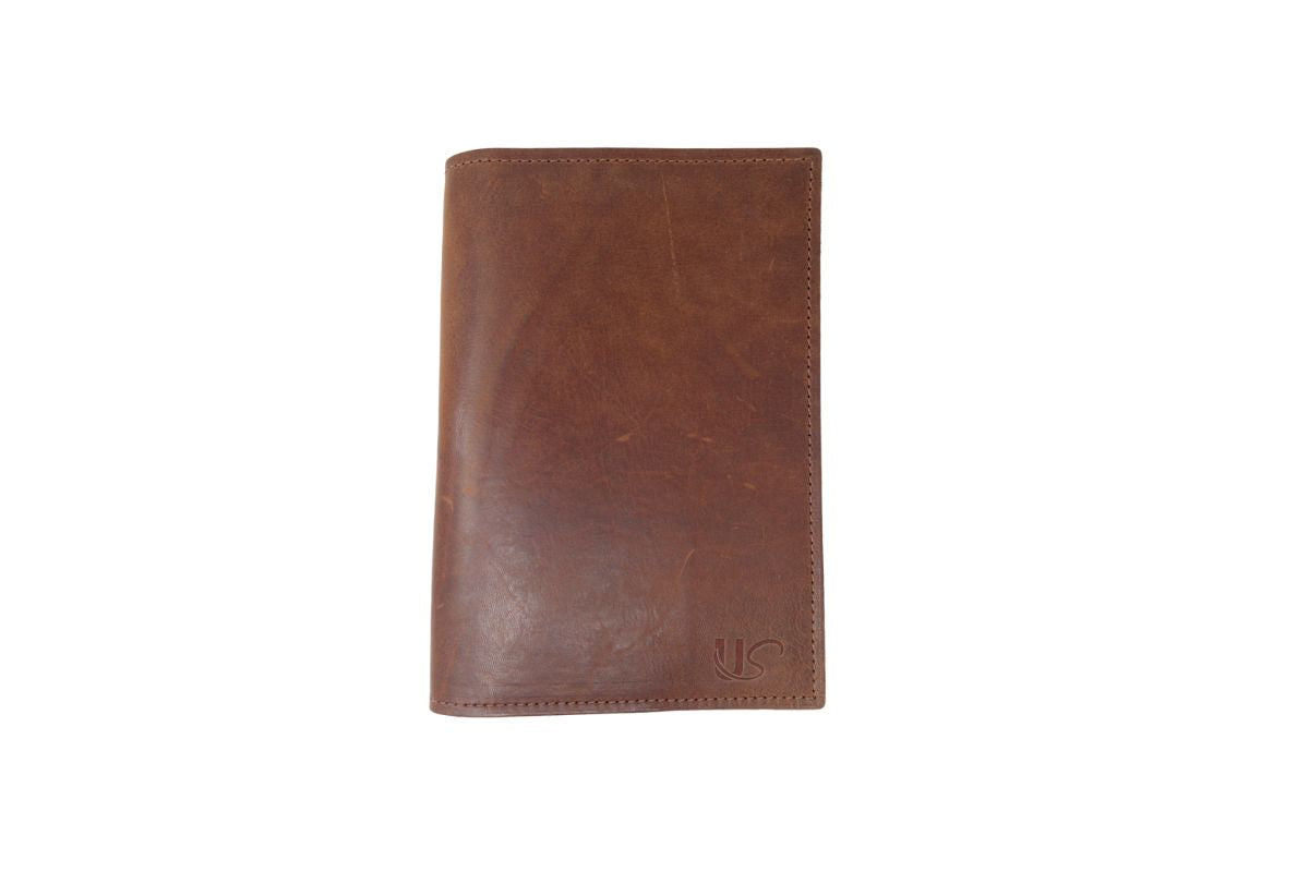 The exterior of the A5 Journal, handcrafted from full-grain leather.