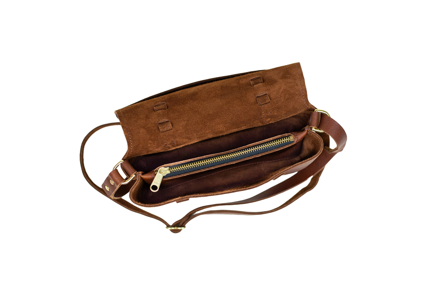 Inside storage areas of Carriage Crossbody Bag