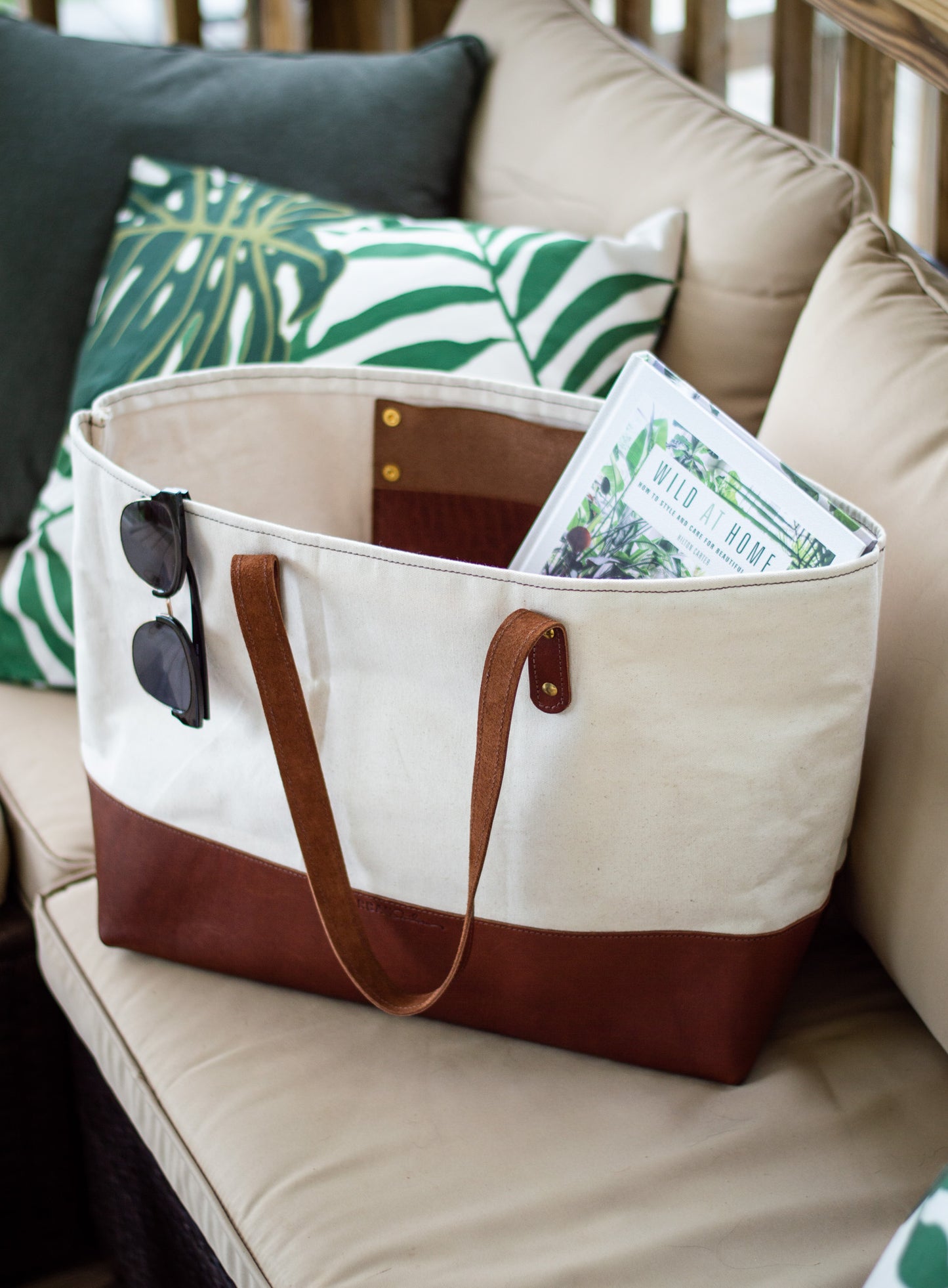 The Urban Southern handcrafted leather Large Canvas Tote is perfect for carrying multiple books and notebooks. Take it with you to the library, bookstore, book club, Bible study, or school.