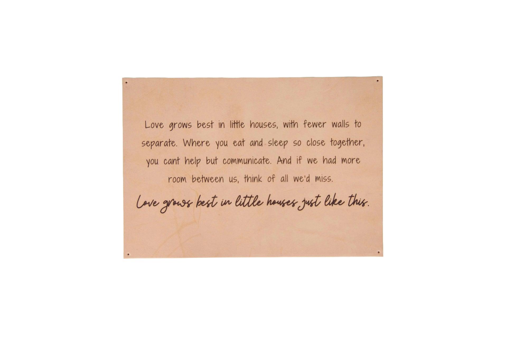 The Urban Southern handcrafted leather "Love Grows Best" sign.