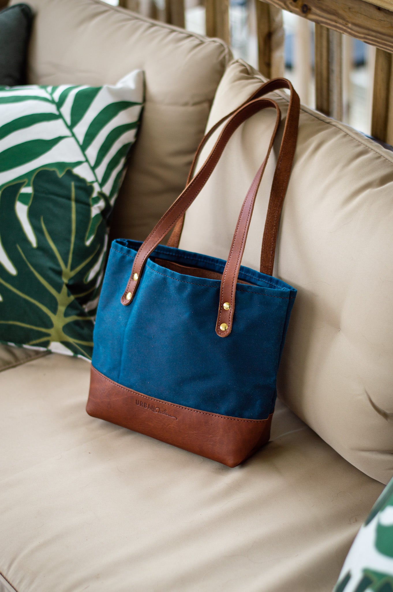 The Urban Southern Mini Canvas Tote in Sapphire.