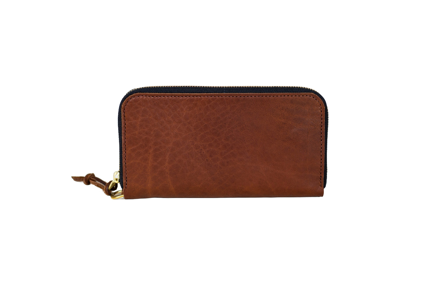 Close up details of the back of the Urban Zipper Wallet.