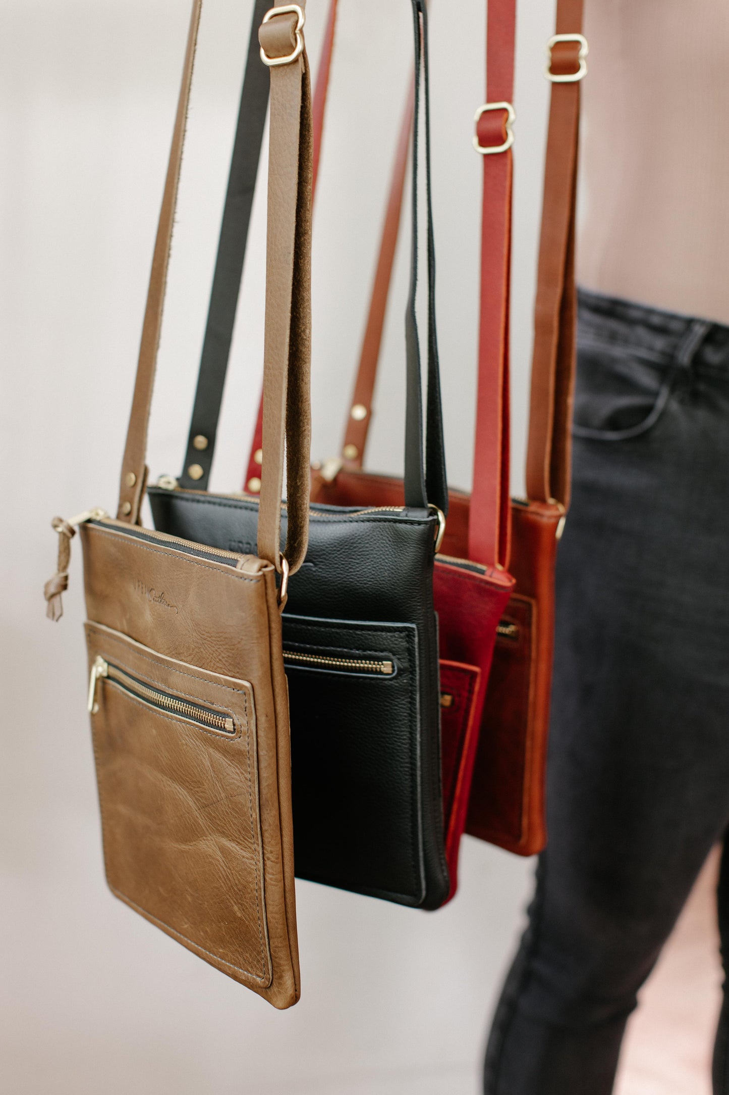 The Urban Slim Crossbody is available in 5 beautiful leather colors.