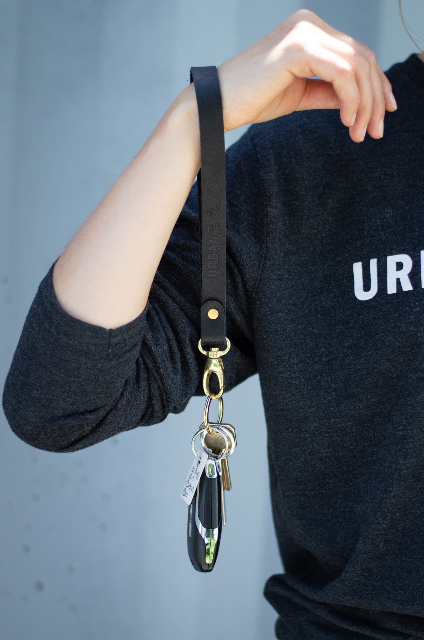 The Urban Southern handcrafted leather Wristlet in Black.