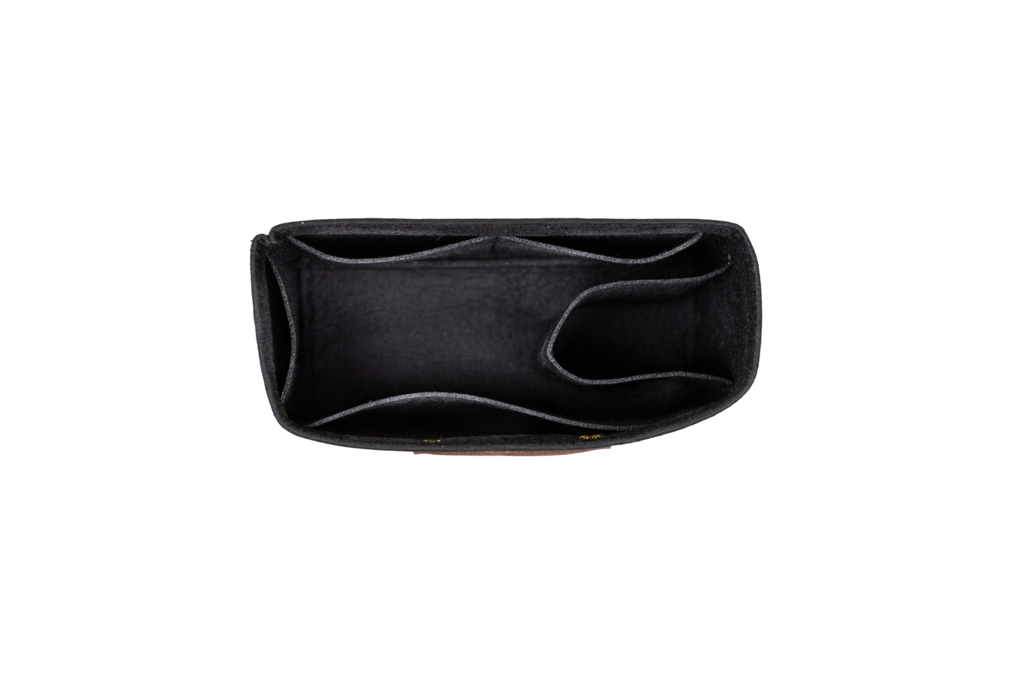 Interior of the Mini Tote Insert, featuring 4 interior pockets & a cup holder.