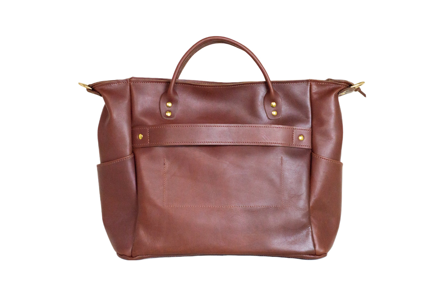 The back of the Urban Southern Legacy Voyager bag has a trolly sleeve strap attached to slip over your luggage handle for easy traveling.