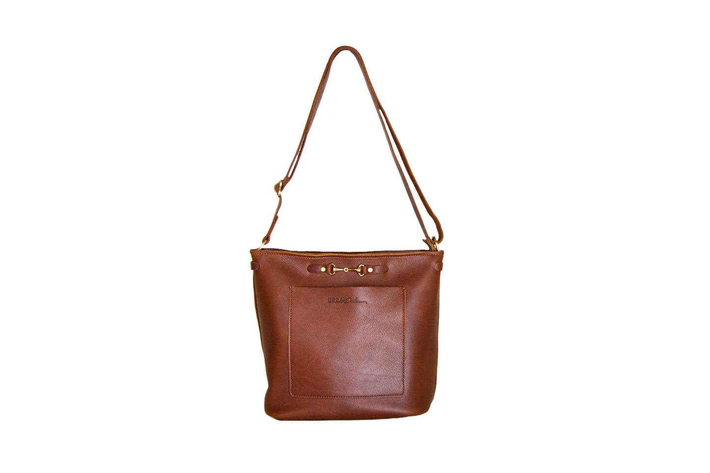 The Lexington Julep leather handbag, handcrafted from full-grain leather & brass hardware. Featuring an exterior slip pocket, two interior pockets & an interior key fob.