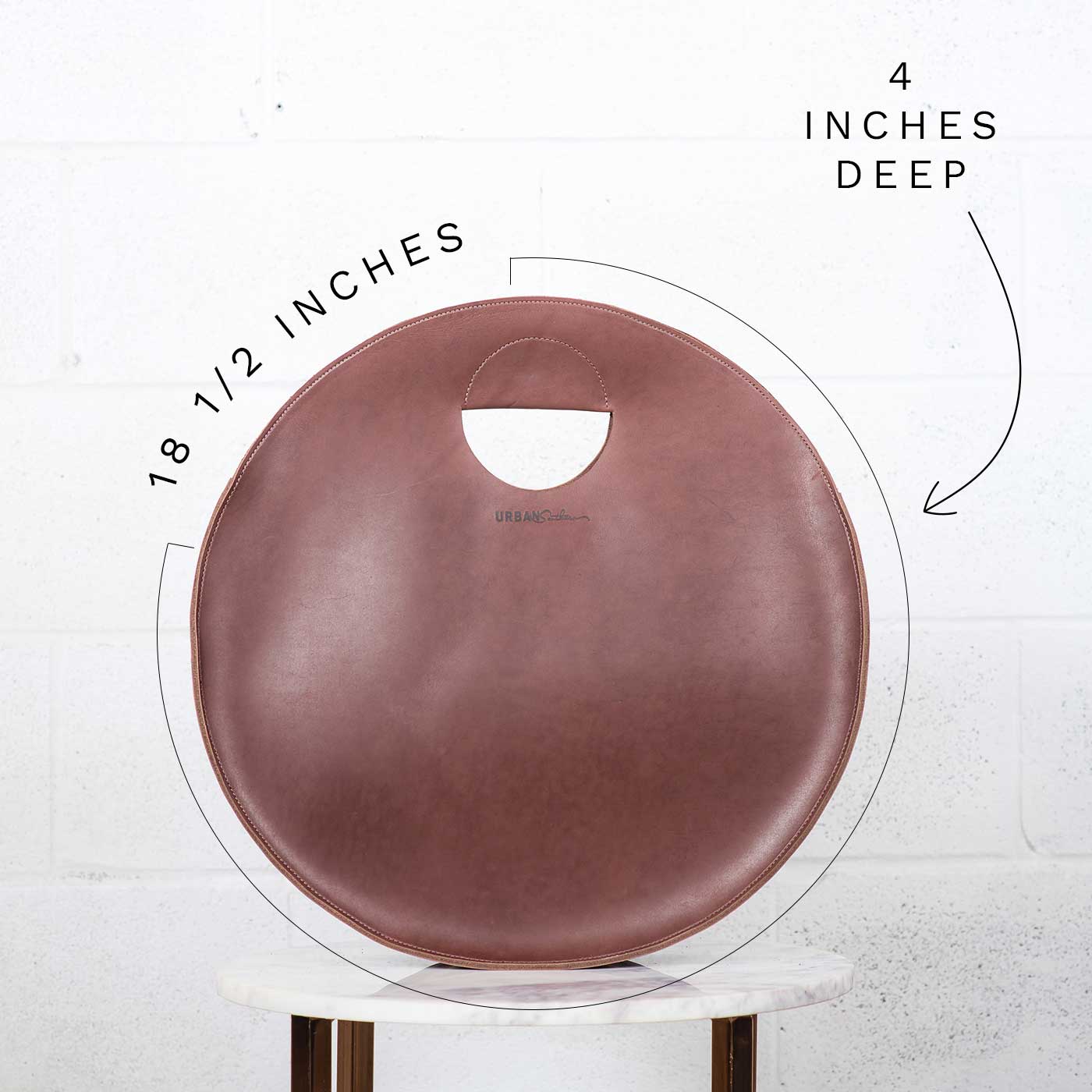 Dimensions of Carrollton Circle Tote: 18.5 inches in diameter and 4 inches deep.