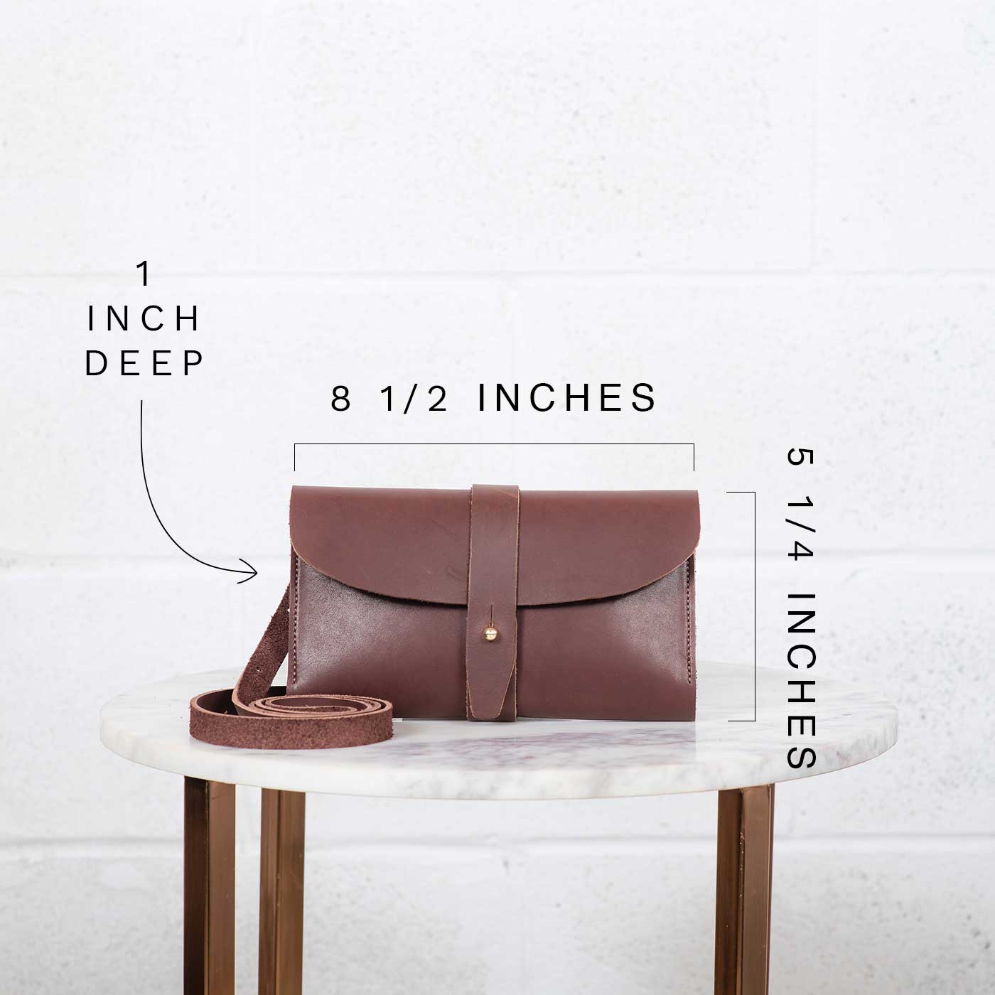 Dimensions of the Urban Southern Crossbody Wallet are 8.5 inches wide, 5.25 inches tall, and 1 inch deep.