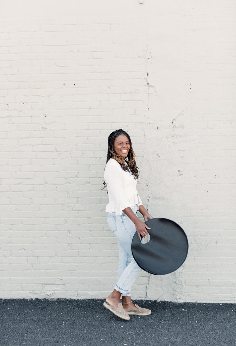 Handmade Leather Carrollton Circle Tote in Black