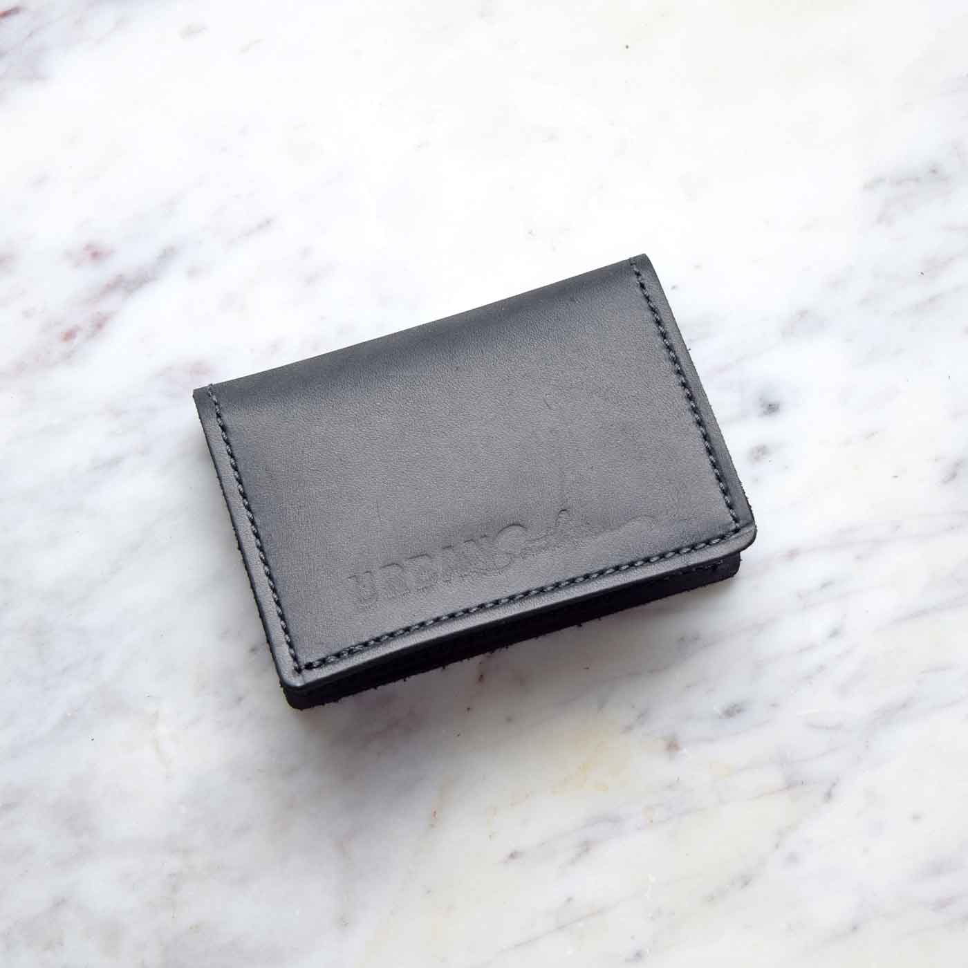 The Urban Southern handcrafted leather Bifold Card Wallet in Black.