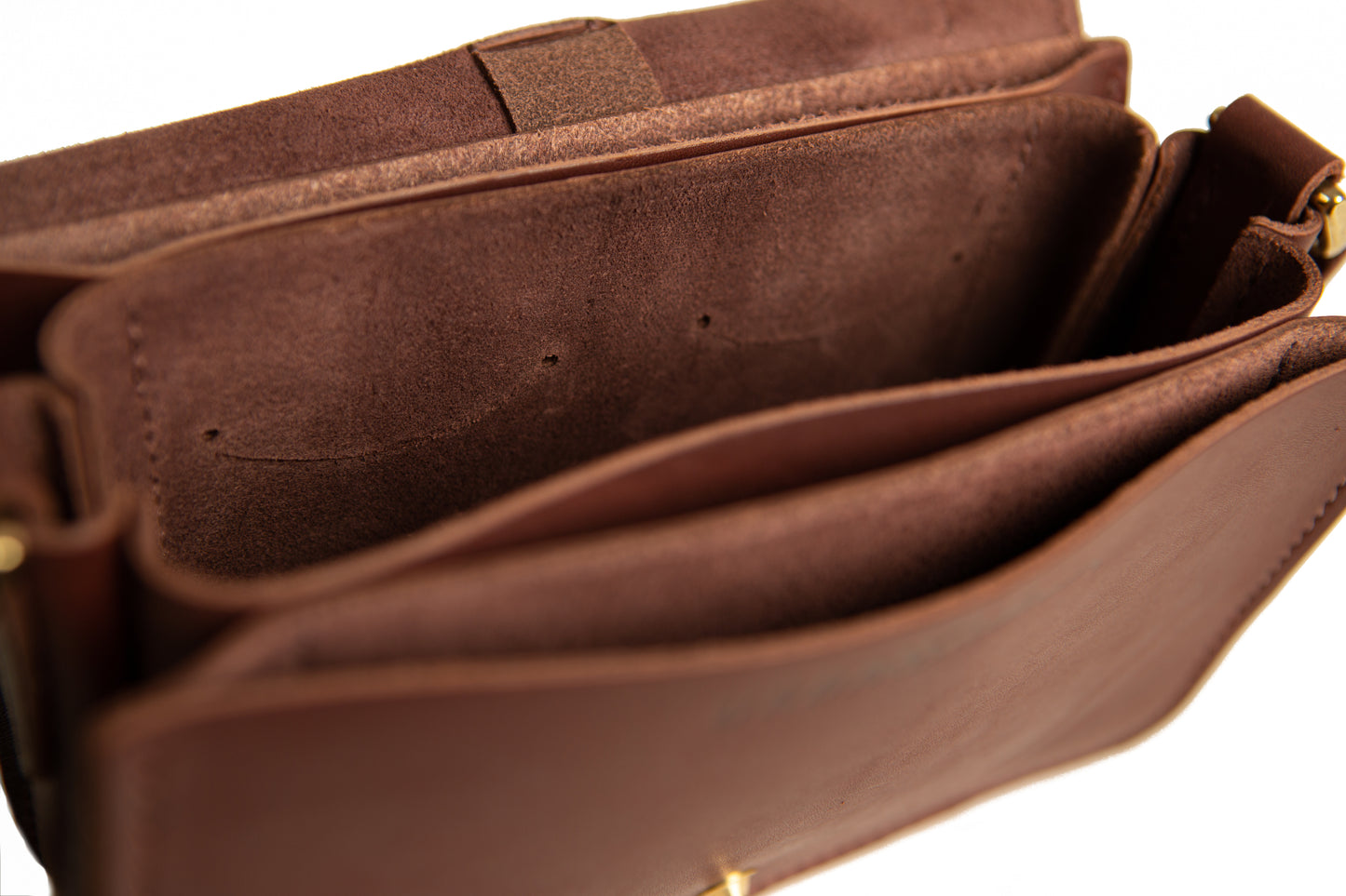 The inside storage area of the 5-pocket Crossbody Bag.