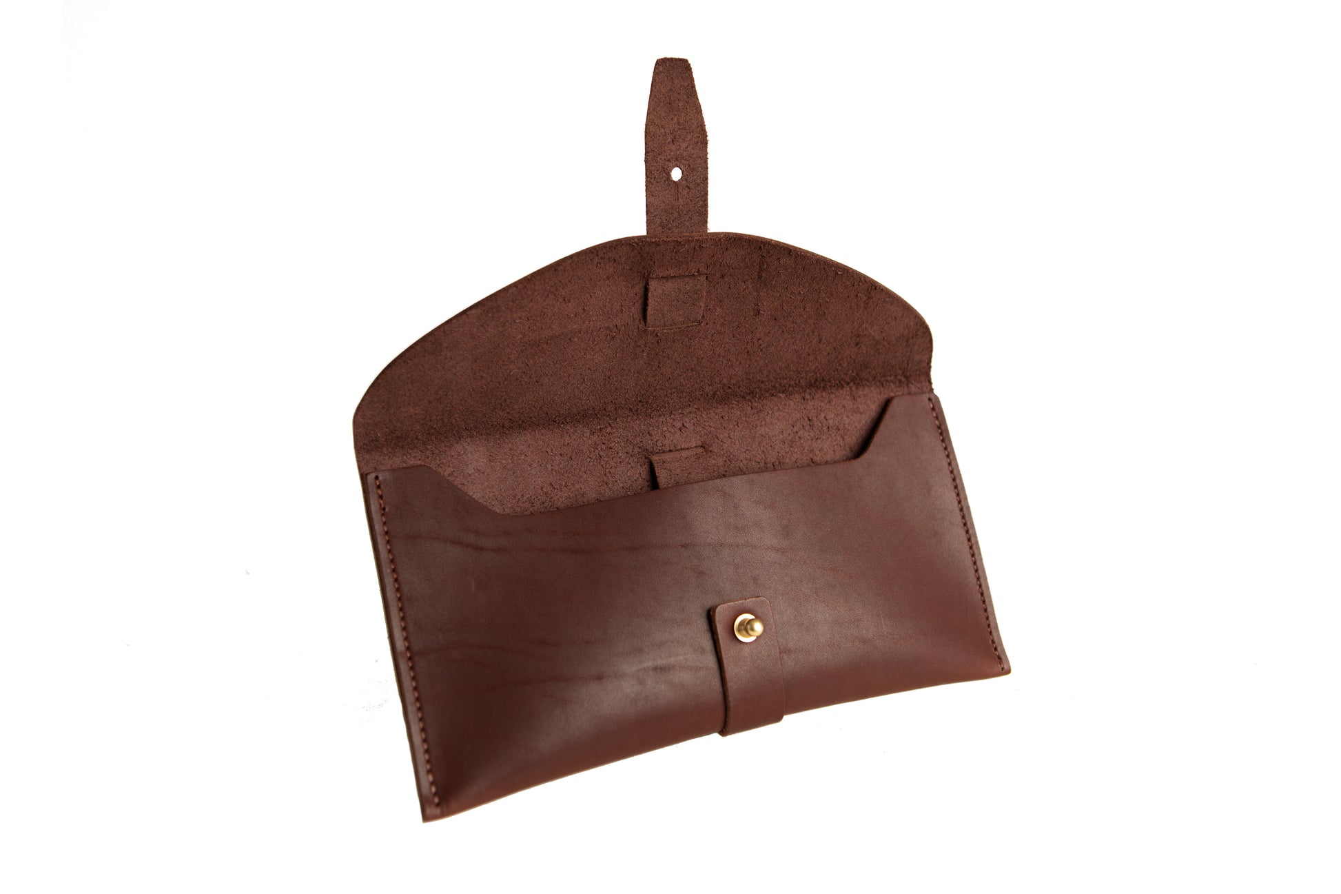 The 5th Avenue Clutch is shown with the front flap opened.