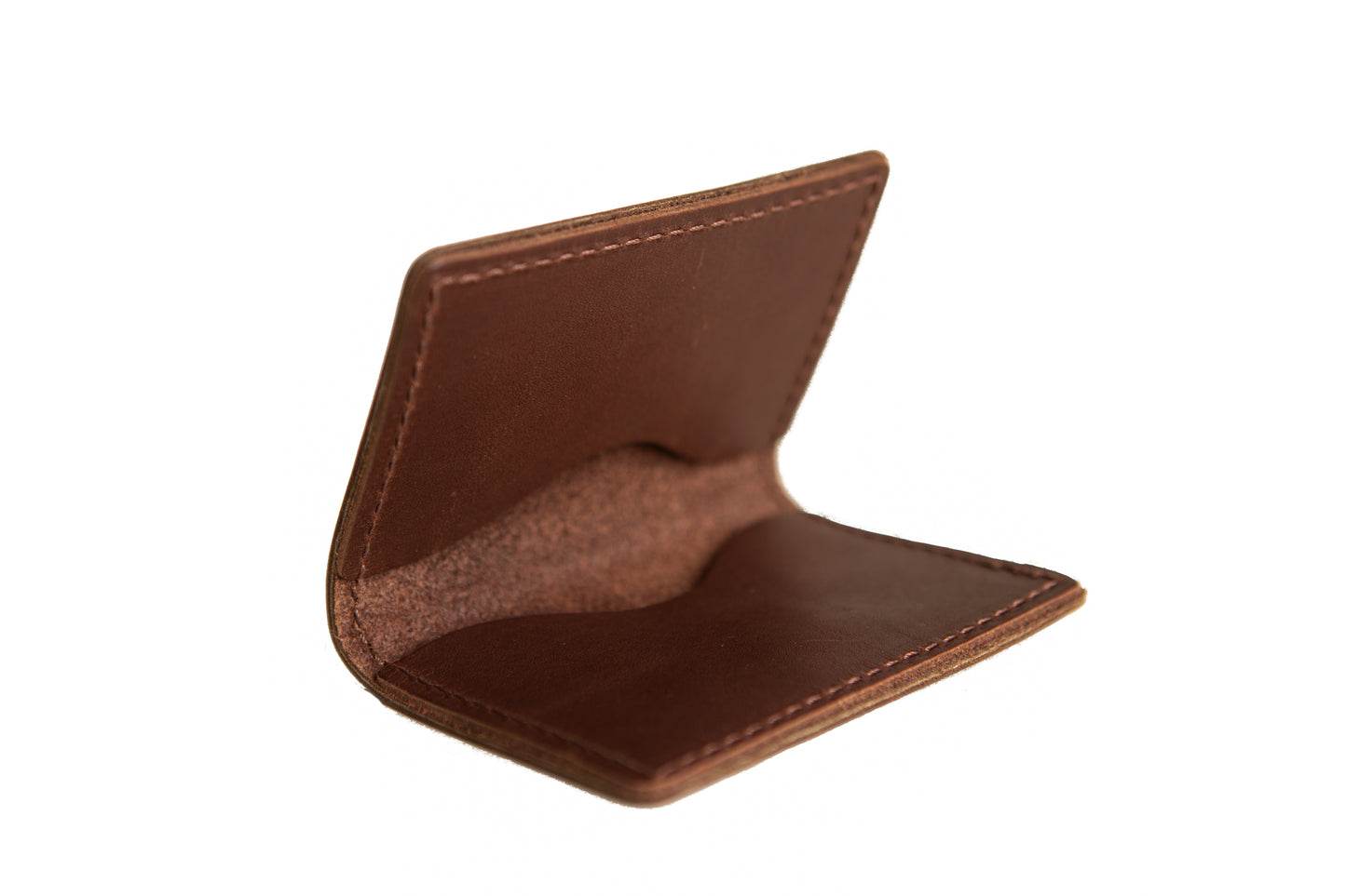 The inside of the Leather Bifold Card Wallet.