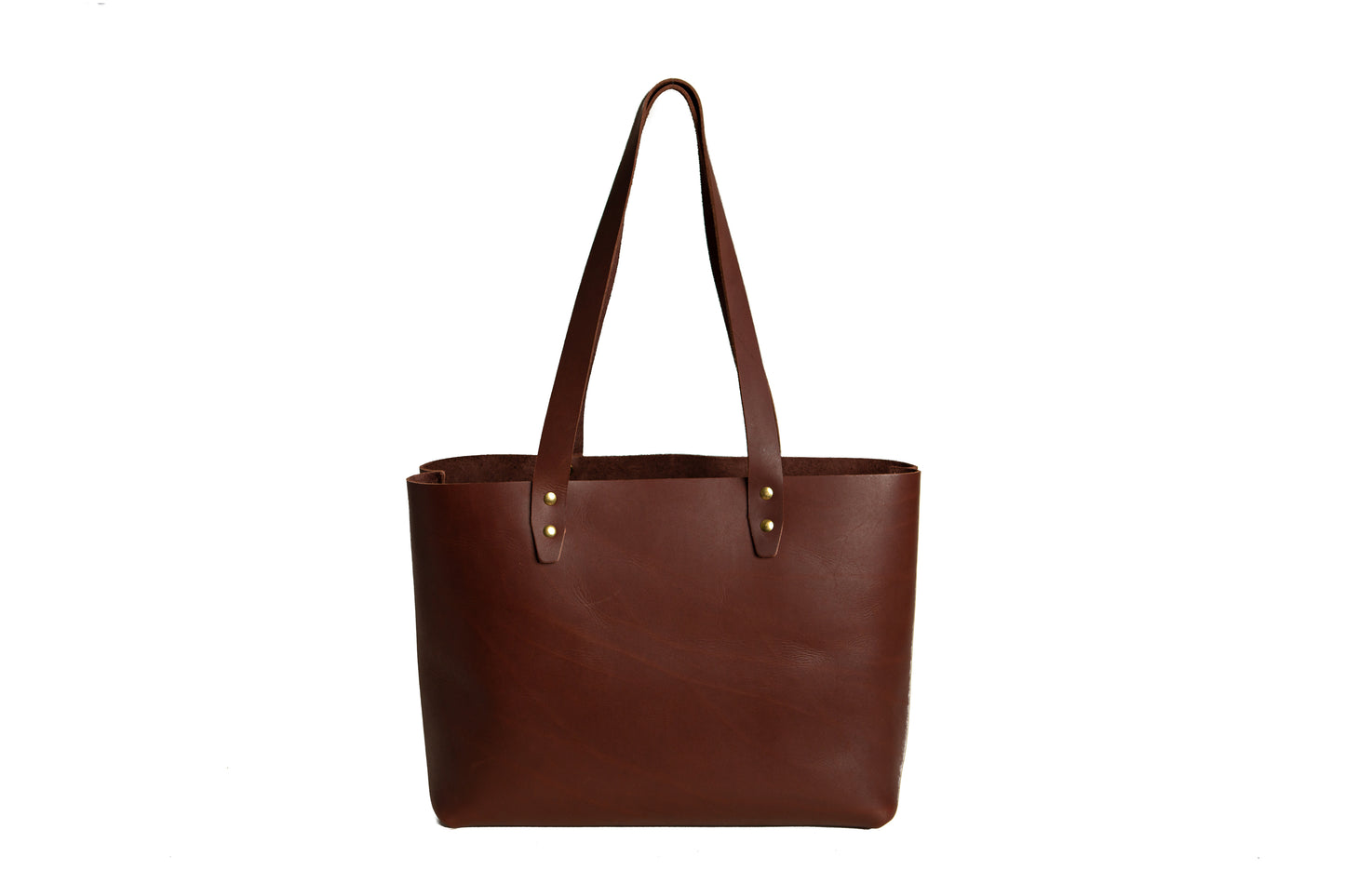 The Urban Tote features two leather carrying straps.