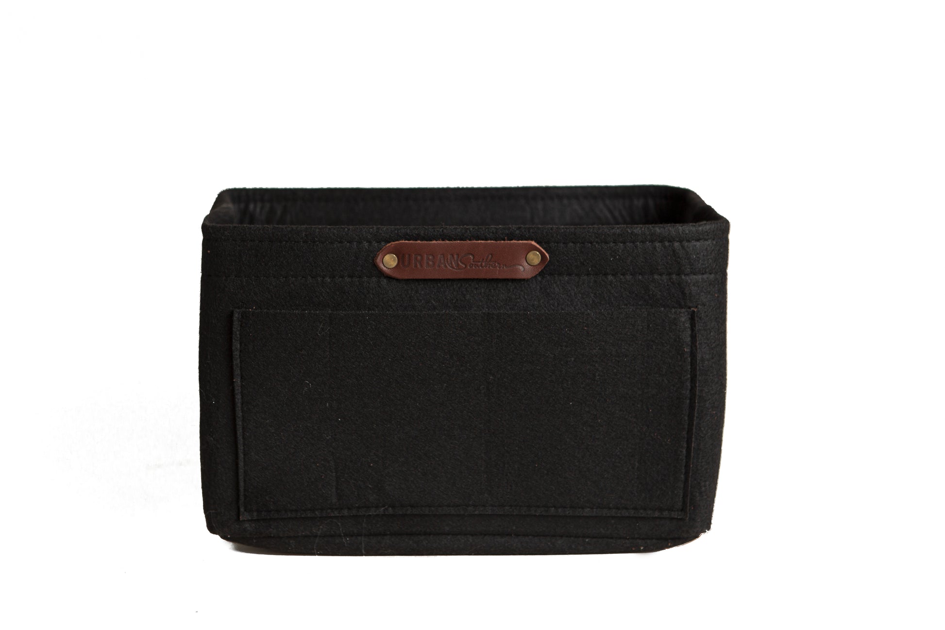 The front of the tote insert includes a leather strip engraved with the Urban Southern logo.