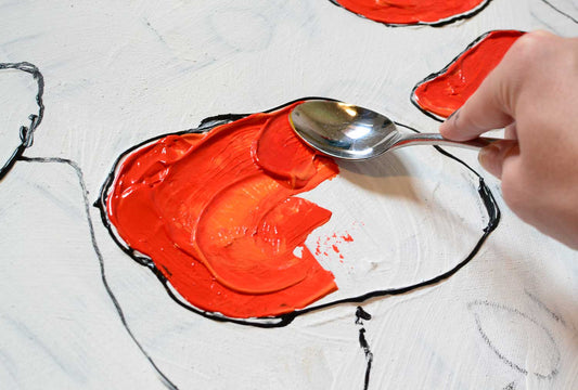 How to Paint a Poppy Painting With a Spoon