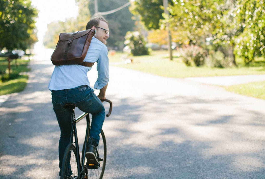 The Perfect Leather Backpack for Working Men Who Ride Bicycles