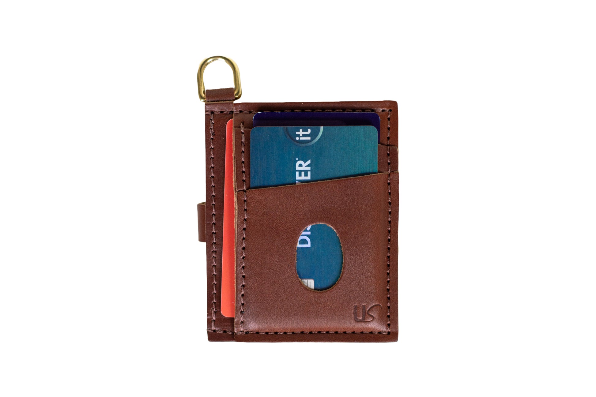 The Everly Wristlet Wallet includes three card slots, a cash pocket, and a thumb hole to quickly access cards.