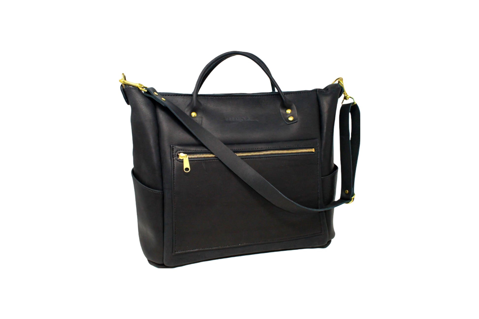 The Urban Southern handcrafted leather Legacy Voyager bag in Black.