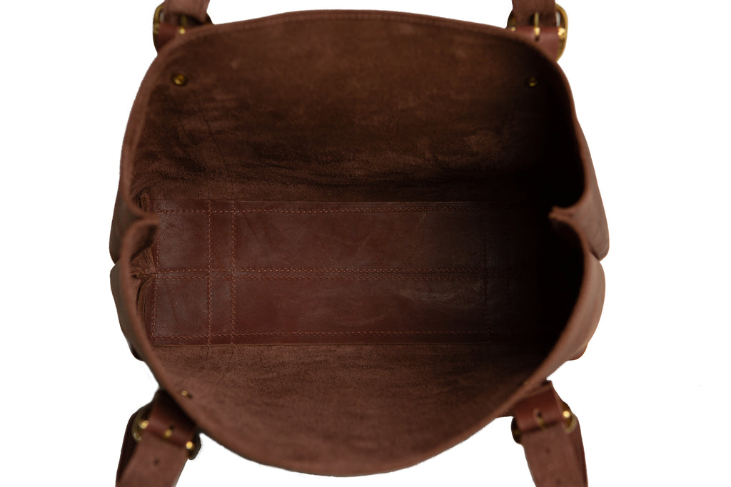 Regina Genuine Leather Tote Bag Top Grain Leather Commuter Bucket Bag