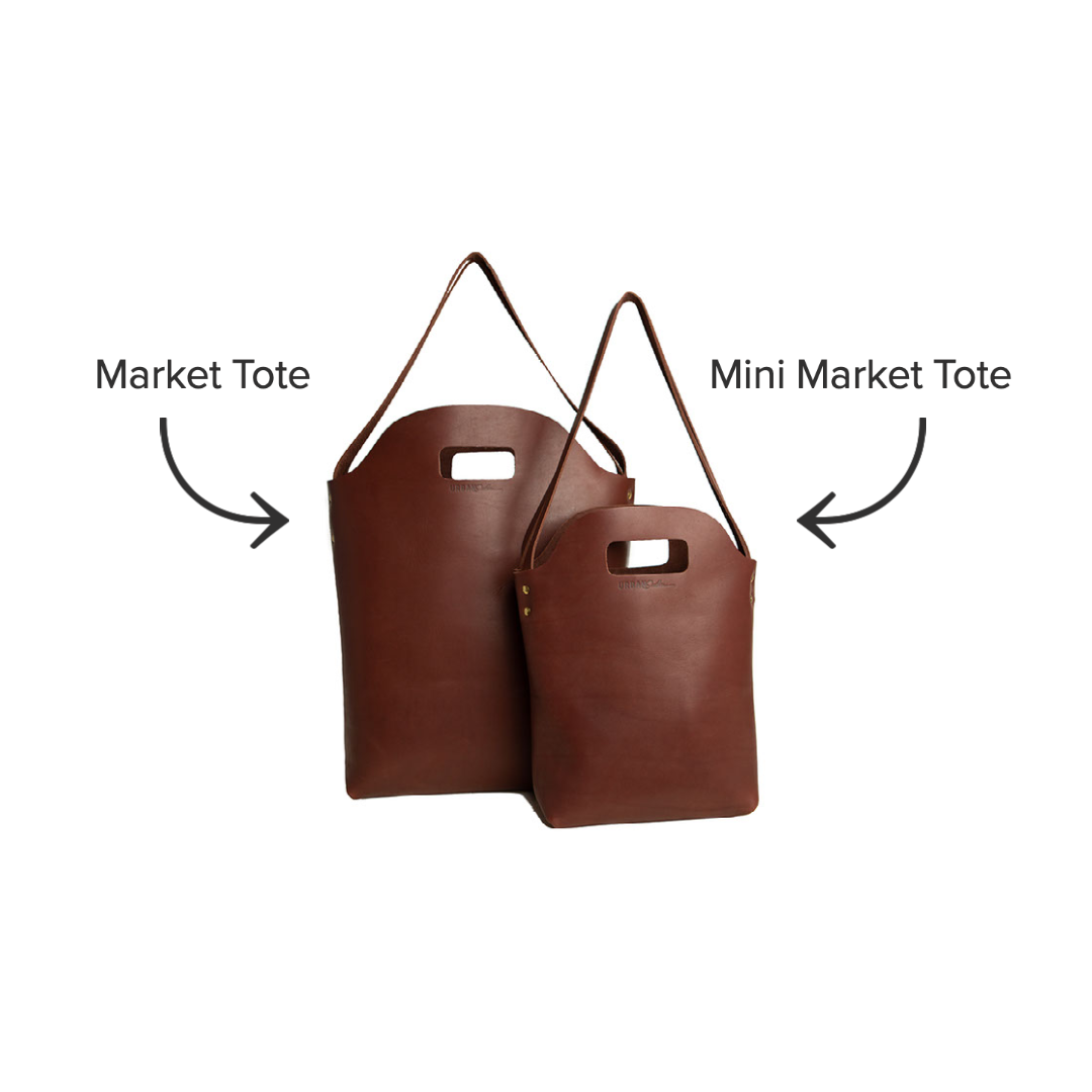 The Mini Market Tote is a smaller version of the Urban Southern Market Tote.